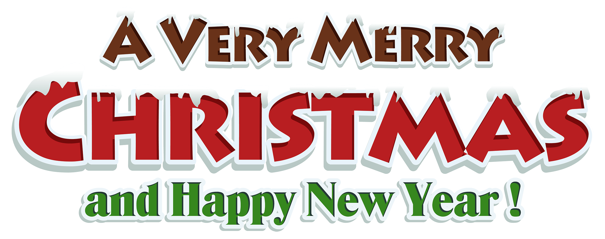 Merry Christmas and Happy New Year logo, logotype